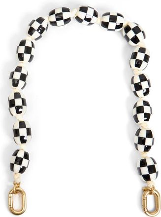 Clare Vivier Shortie Strap in Cream/Black Checker at Nordstrom