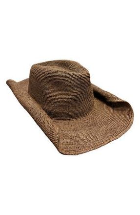 MARCUS ADLER Raffia Cowboy Hat in Dark Brown at Nordstrom Rack