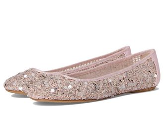 Franco Sarto Christina2 Ballerina/Skimmer Shoes Womens Flat Shoes Pink Sequin Net Fabric : 8.5 M, Linen/Mesh/Synthetic