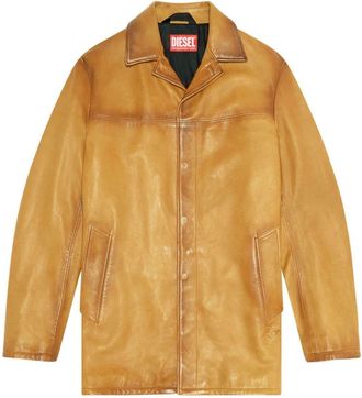 Diesel L-Nico leather jacket - men - Ovine Leather (top grain) - 54 - Neutrals