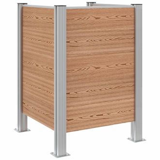 vidaXL Valla De Cubo De Basura Marr&oacute;n 85 X 85 X 115 Cm Aluminio Y Wpc Vidaxl