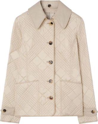 Burberry Jassen - Dames - Zomerjassen - Beige - M - Nylon - Jassen