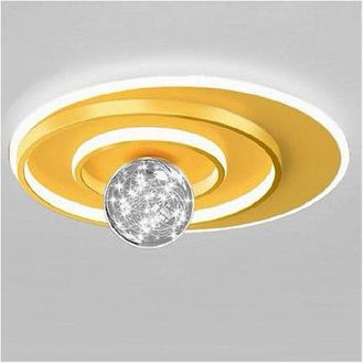 Trade Shop Trade Shop Traesio - Plafoniera Led 48 w Cerchio Spirale Oro Sfera Lampadario Tondo Luce Fredda 70784