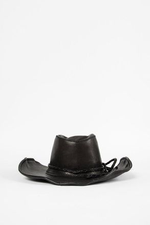 Ann Demeulemeester Joleik Leather Hat Vintage Lux Grained Leather