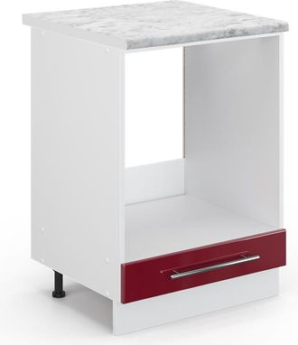 Vicco Armario Para Horno Empotrado Fame-line, Rojo Burdeos Alto Brillo, 60 Cm, Et M&aacute;rmol Vicco