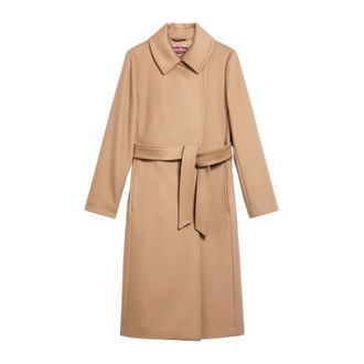Max Mara Dames, Mantels, Bruin, Maat: 3XS Wol