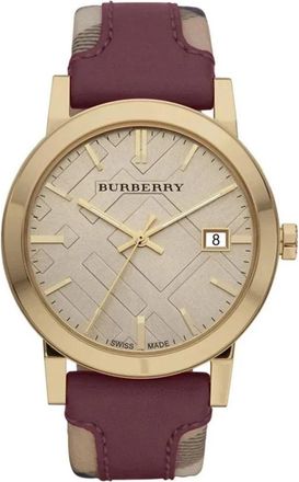 Burberry The City Check Watch - Dames - Horloges - Geel - ONE Size - Leer - Accessoires