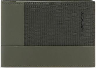 Piquadro Portemonnee met uitklapbaar ID-venster - Heren - Portefeuilles - Groen - ONE Size - Leer - Accessoires