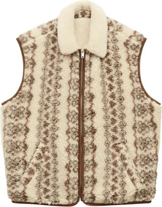 Isabel Marant Shearling Max Vest Mouwloos Bedrukt - Heren - Bodywarmers - Veelkleurig - L - Nylon - Jassen