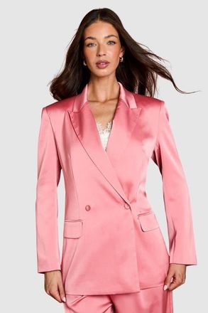 Coast Satin Longline Blazer in Rose at Nordstrom, Size 14
