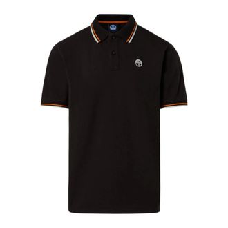 North Sails Polo Shirts, male, Black, Size: 3XL Polo Shirt with Logo and Stripes