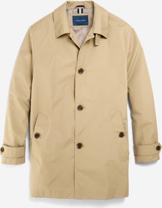 Cole Haan Mens Stand Collar Rain Jacket - Beige Size Medium