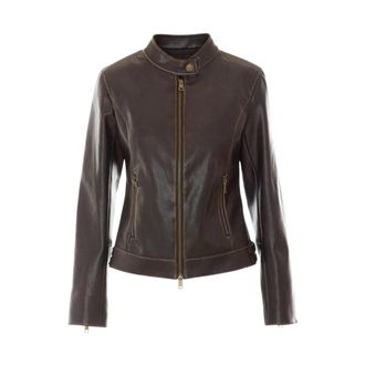 Liu Jo Leather Jassen - Dames - Leren en Su&egrave;de Jassen - Bruin - L - Jassen