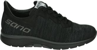 Mephisto Casual zwarte sneakers met uitneembaar voetbed - Heren - Sneakers - Zwart - 41 EU - Leer - Schoenen
