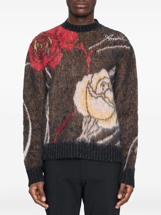 Amiri floral sweater - men - Mohair/Wool/Polyamide - S - Brown