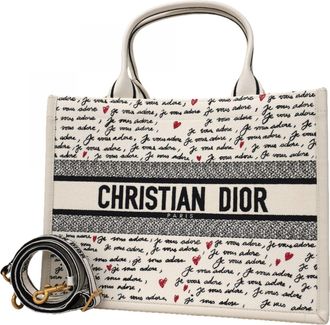 Dior Black White Canvas Tote Bag (Pre-Owned)