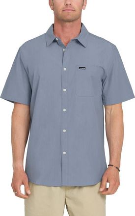 Quiksilver Shore Break Classic Short Sleeve Cotton Button-Up Shirt in Infinity at Nordstrom, Size Xx-Large