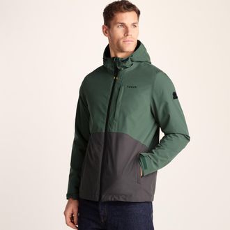 TOG24 Ellon Mens Waterproof Jacket - Deep Slate/Light Forest - Grey - Size X-Large