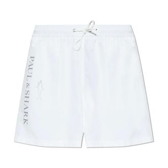 Paul & Shark Paul & Shark, Beachwear, male, White, Size: 2XL Logo Swim Shorts