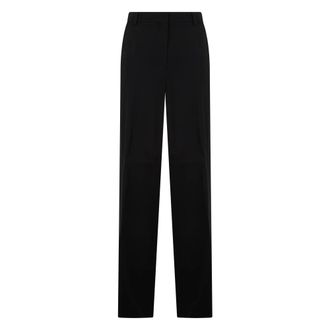 Alberta Ferretti Straight Leg High-Waisted Trousers - female - Alberta Ferretti - Straight Trousers - Black - L - Trousers