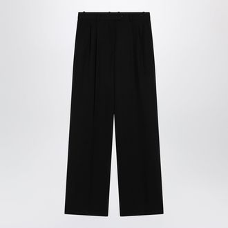 The Row Black wool trousers