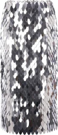 Paco Rabanne Midi rok met ovale schijven - Dames - Midirokken - Grijs - M - Polyester - Rokken