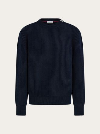 Ferragamo Uomo Maglia con fibbia Hug Blu