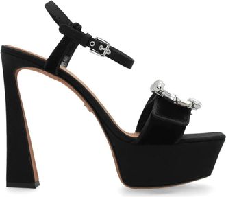 Dolce & Gabbana Plateau sandalen - Dames - Sandalen met hakken - Zwart - 39 EU - Schoenen