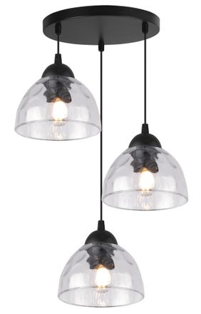 OEM L&aacute;mpara Colgante Venecia 3 Pantallas Planas Transparentes E27