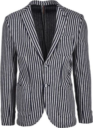Laboratori Italiani Tailored Blue and Beige Striped Jacket