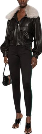 Gucci Leggings de Malla con Detalle Web - Trousers - Mujer - Negro - S