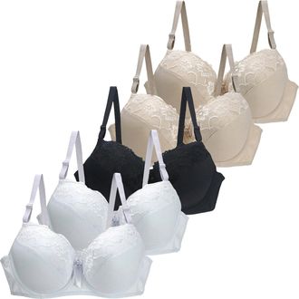 Generic Seamless Bras for Women UK, Non Wired Bras for Women UK, Push Up Padded Floral Lace Full Coverage Comfort Soft Bralettes Underwire Everyday Bra