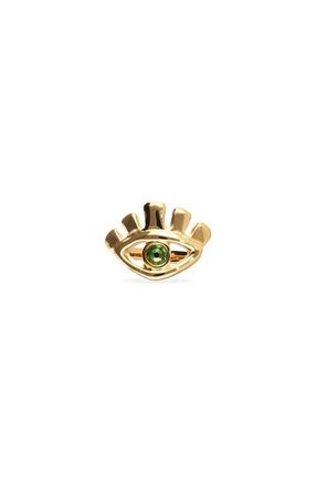 UNOde50 18K Gold-Plated Eye-Shaped Ring With Green Faceted Crystal in Metallic Gold at Nordstrom, Size 7.5