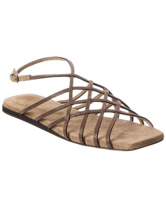 Brunello Cucinelli Leather Slingback Sandal