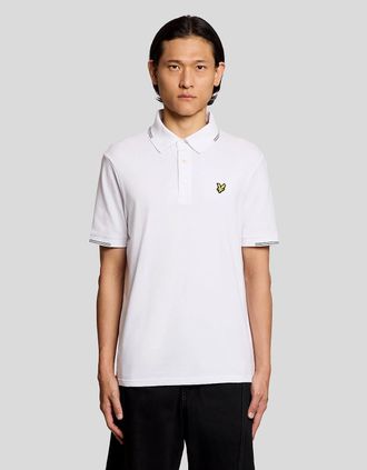 Lyle & Scott Lyle And Scott Mens Fine Cotton Tipped Polo Shirt - White - Size: 38