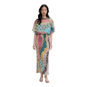 Never Fully Dressed Pliss&eacute; Jurk - Dames - Zomerkleedjes - Veelkleurig - S - Polyester - Kleedjes