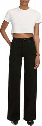 Frame Denim Le Slim Palazzo Straight Leg Jeans In Black