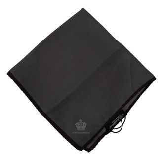 Dolce & Gabbana Mens Gray Silk Square Handkerchief Accessory