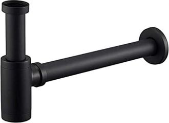 OEM Tubo Sif&oacute;n Universal Negro Para Fregadero, Sif&oacute;n De Acero Inoxidable Para Lavabo De Ba&ntilde;o, Sif&oacute;n De Tubo Met&aacute;lico, Sif&oacute;n De Tubo