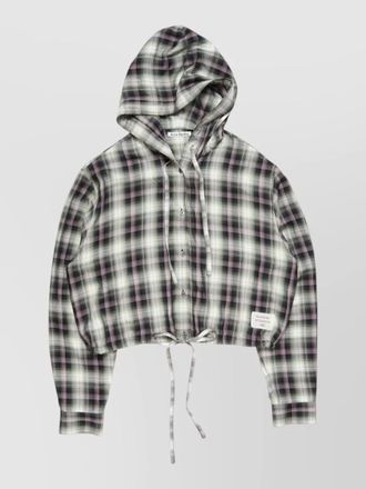 Acne Studios hooded nylon silk jacket checked pattern