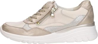 Waldl&auml;ufer H-Carla Veterschoenen Laag - Dames - Sneakers - Beige - 40 EU - Leer - Schoenen