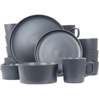 Elama Luxmatte Dark Grey 20 Piece Dinnerware Set at Nordstrom