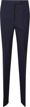Ferragamo Blauwe Broek - Valt Normaal - Dames - Slim Fit Broeken - Blauw - XS - Wol - Broeken