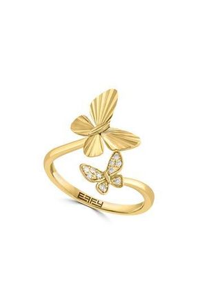 Effy 14K Yelow Gold Diamond Butterfly Bypass Ring - 0.05ct. at Nordstrom Rack, Size 7
