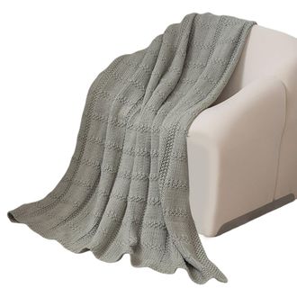 OEM Manta De Algod&oacute;n, Tejido Gofrado, 122 X 152 Cm, Color Natural, Para Cama O Sof&aacute;