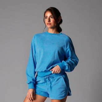 Tavi Ease Crew Terry Sweatshirt in Ocean at Nordstrom, Size Xx-Large