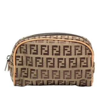 Fendi Pre-owned Canvas Pouch - Dames - Pre-owned - Beige - Maat: ONE Size