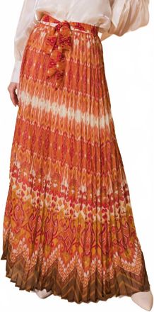 Flying Tomato Sienna Pleated Maxi Skirt In Red