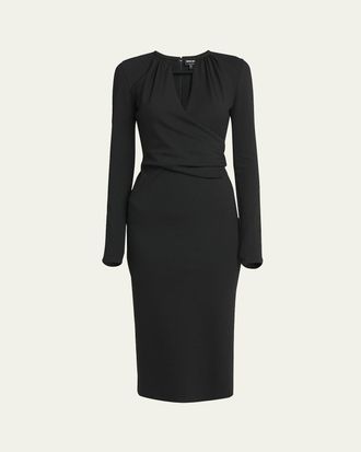 Giorgio Armani Keyhole Milano Jersey Sheath Dress