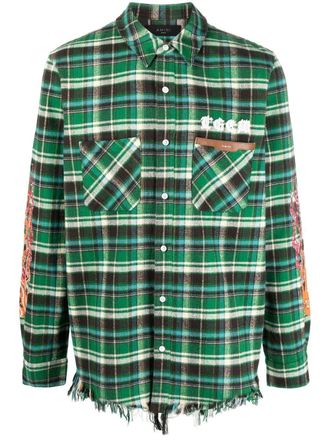 Amiri x The Great City Workshop checked shirt - men - Cotton - S - Green